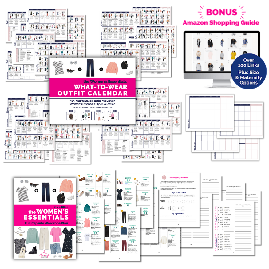Birds eye view of the What-to-Wear Outfit Calendar, displaying all the outfit pages for what to wear today.