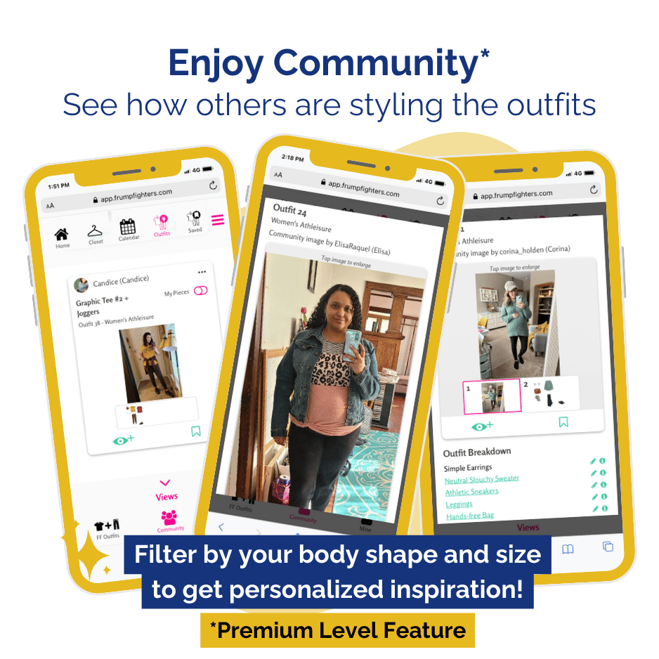 Community photos of outfits shared by other members styling the outfit templates for work with their own clothes: See How Our Community Styles Their Own Clothes with Our Casual Athleisure Capsule Wardrobe Templates