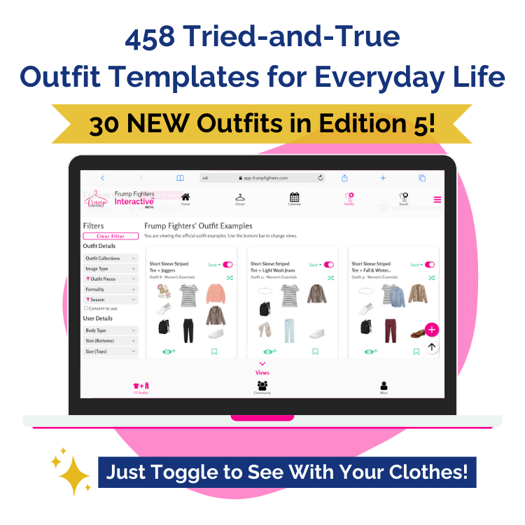 A visual representation of the outfit ideas page with classic and laid-back outfit suggestions from The Women's Essentials Style Collection, simplifying your decision on what to wear today.