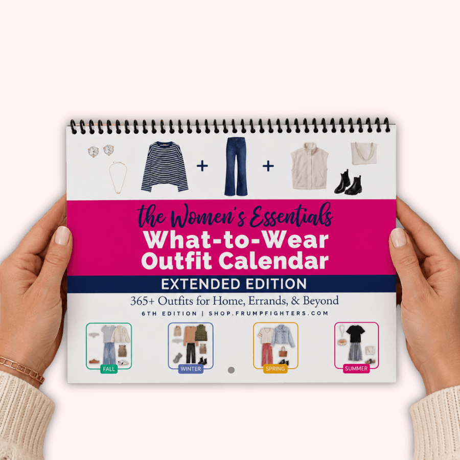Close-up of the Women's Essentials What-to-Wear Outfit Calendar cover, Extended Edition with 365+ outfits