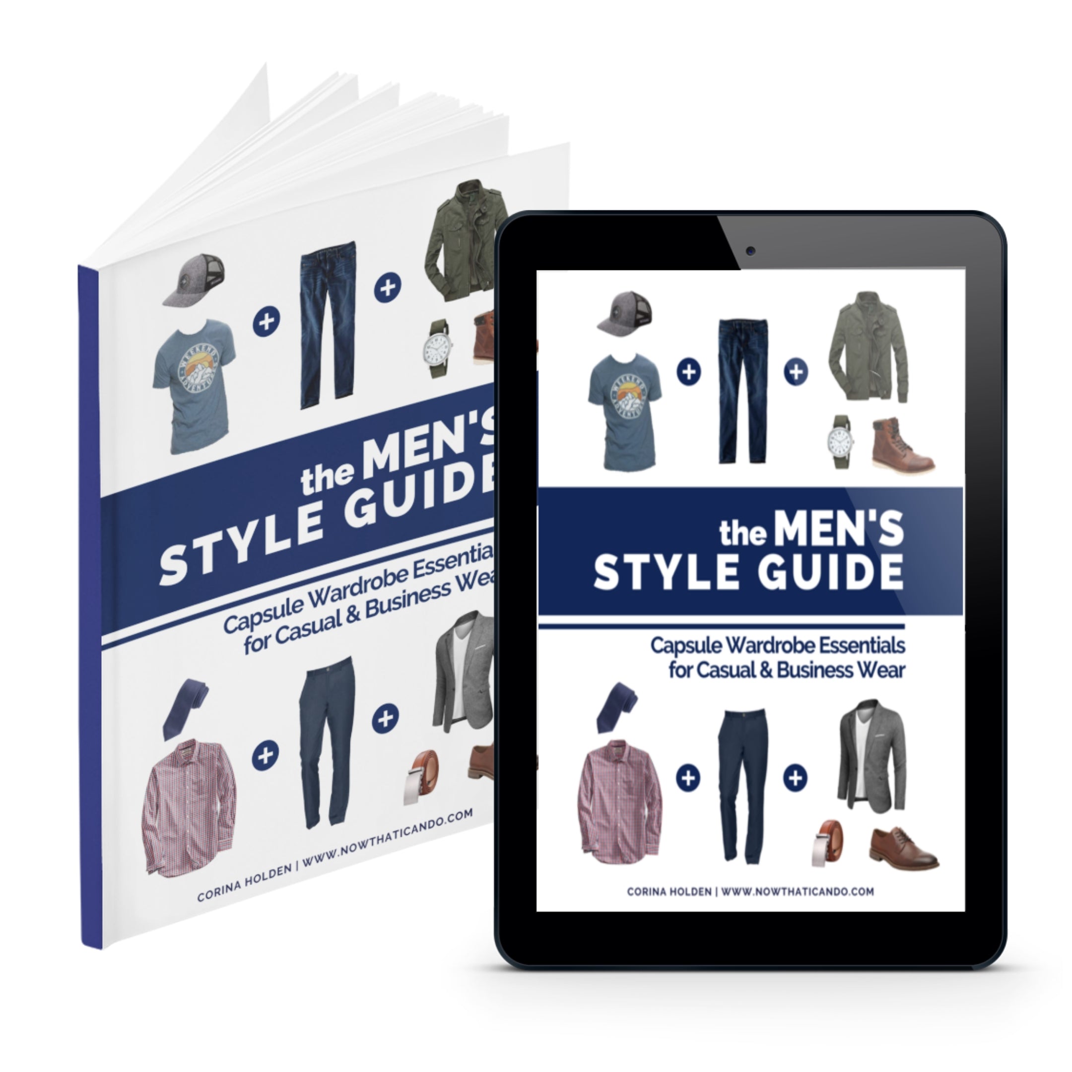 Men's style guide, minimalist capsule wardrobe essentials checklist for casual, business casual, & formal. Dressing tips, and outfit ideas for guys